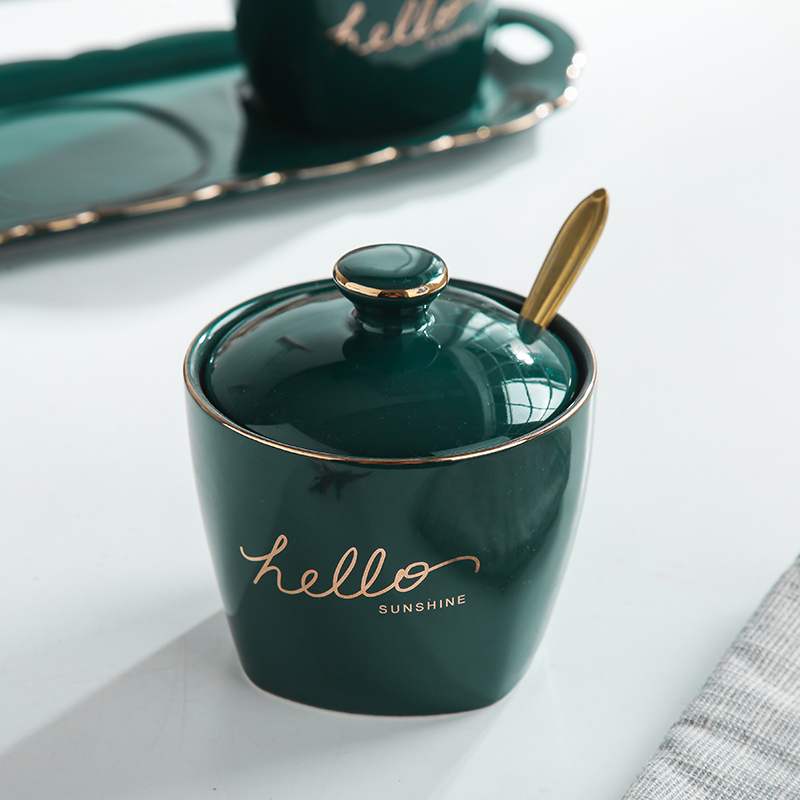 Nordic ceramic seasoning pot kitchen household seasoning box european