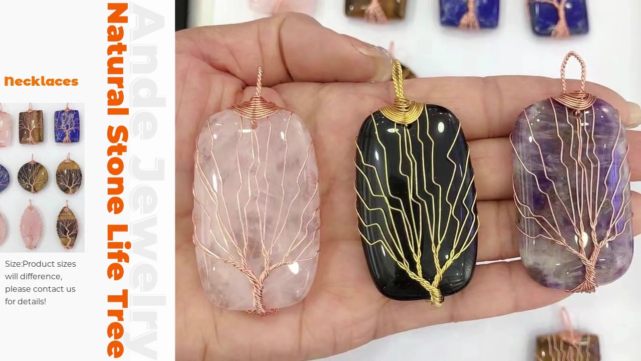 Ande Jewelry.Natural Stone Life Tree.Size:Product sizes .will difference, .please contact us .for details!Necklaces.