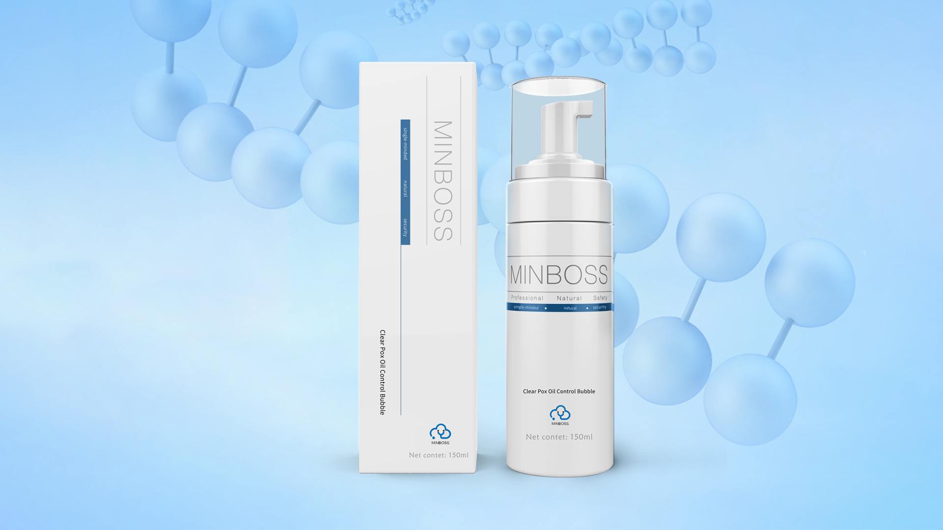 MINBOSS Clear Pox Oil Control Bubble-Daily Facial Cleanser Foam, Best Face Wash for Acne, Oil & Sensitive Skin to Remove Dirt, Oil & Makeup
