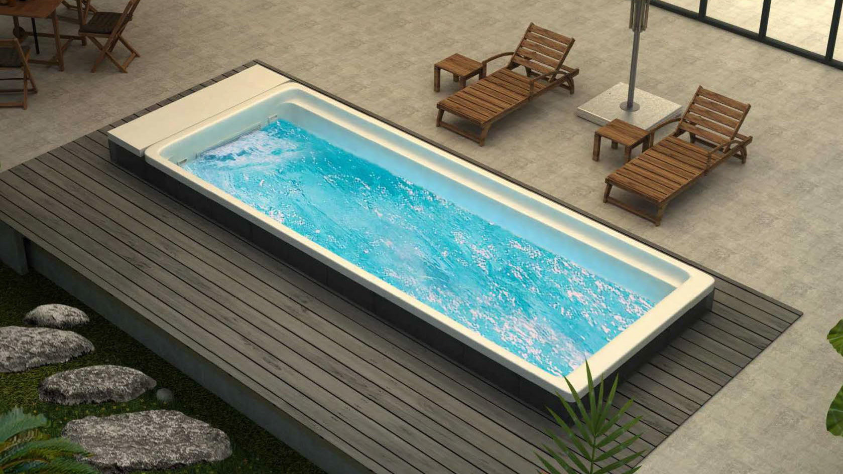 Comfortable Type Endless Swimming Pool with 11 Tons Water Capacity ...