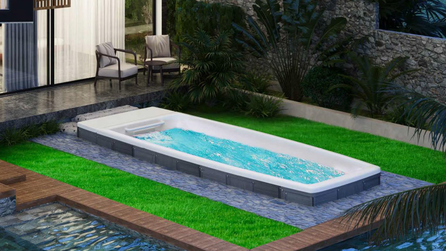 Upgraded Type Endless Swimming Pool with 18pcs Water Jets Poolking