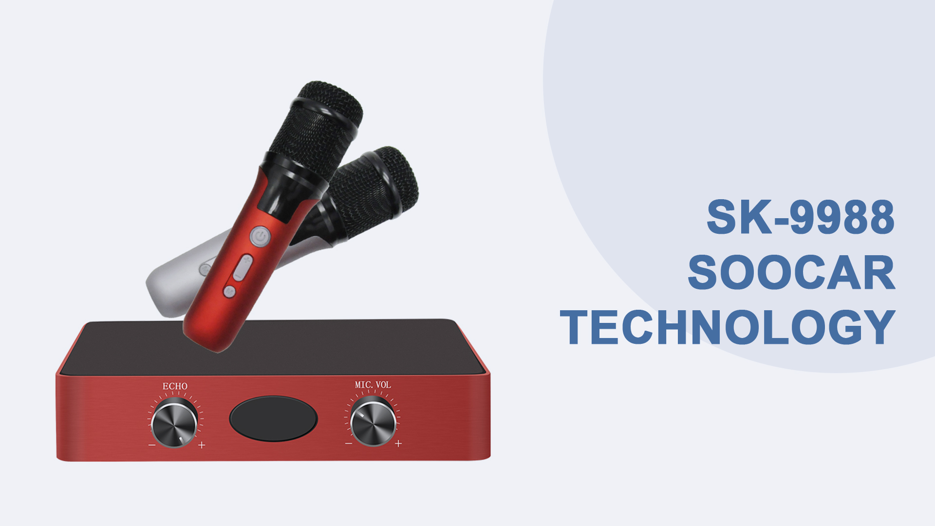 Kotak sistem karaoke mudah alih teknologi Soocar diperbuat daripada aloi aluminium sk-9988