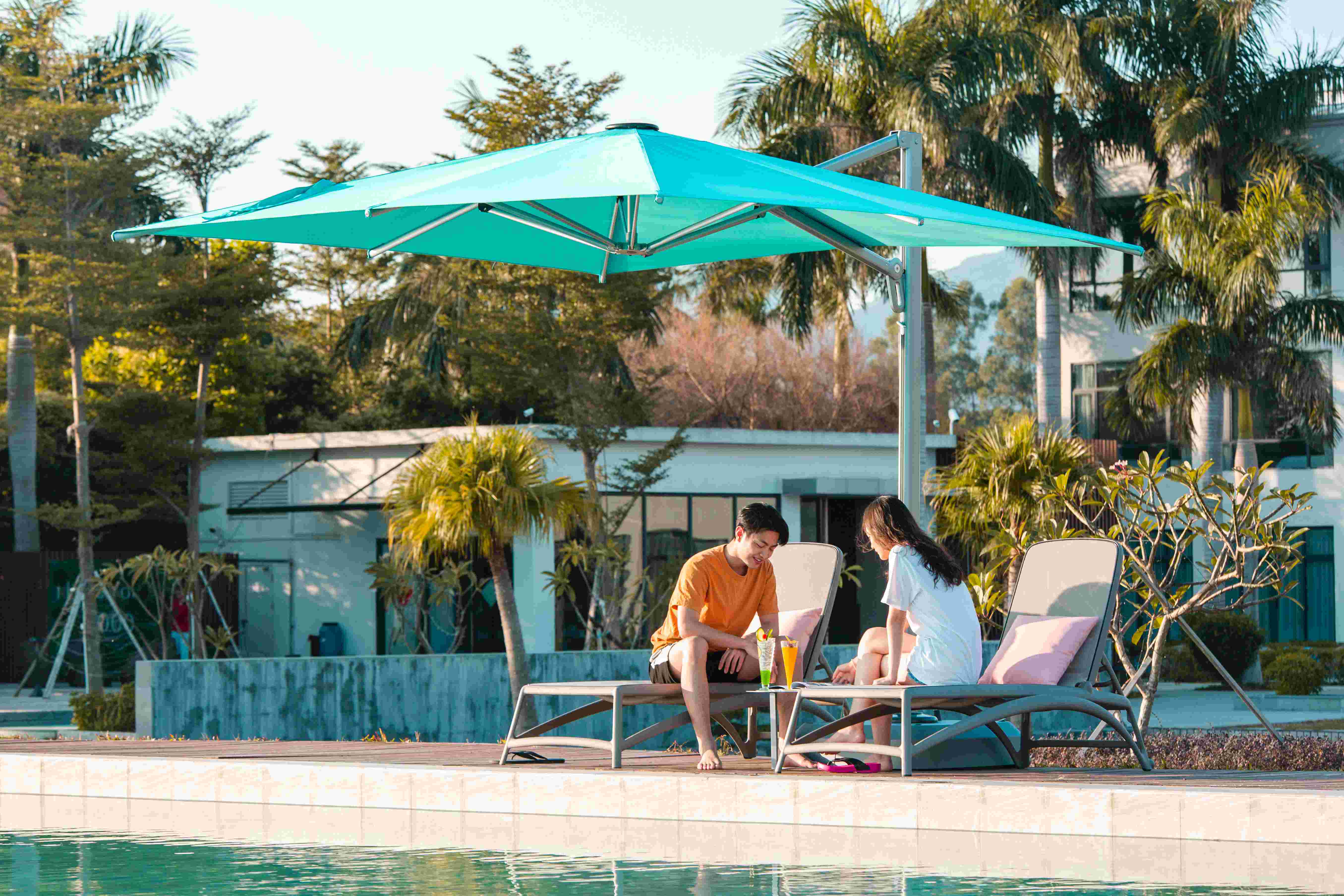 Outdoor swimming pool furniture