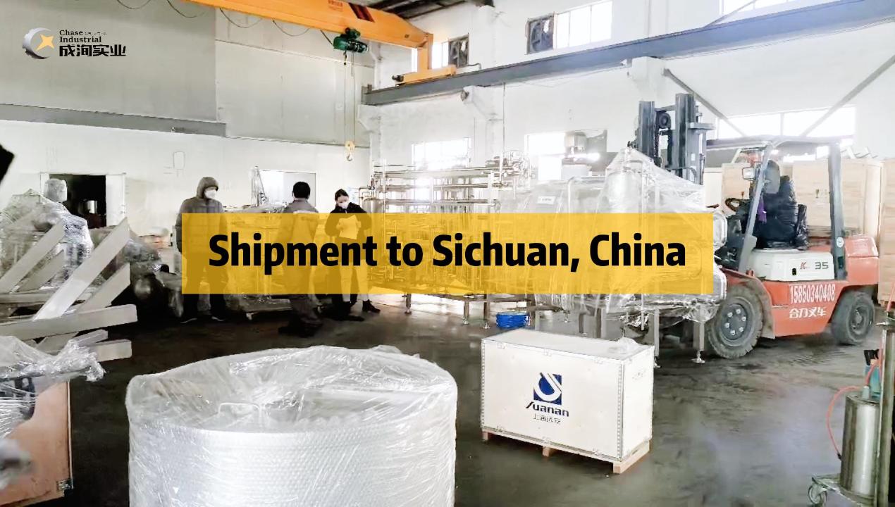 Yeşil erik suyu ve kuru erik meyve işleme ekipmanları Sichuan, Çin'e gönderildi