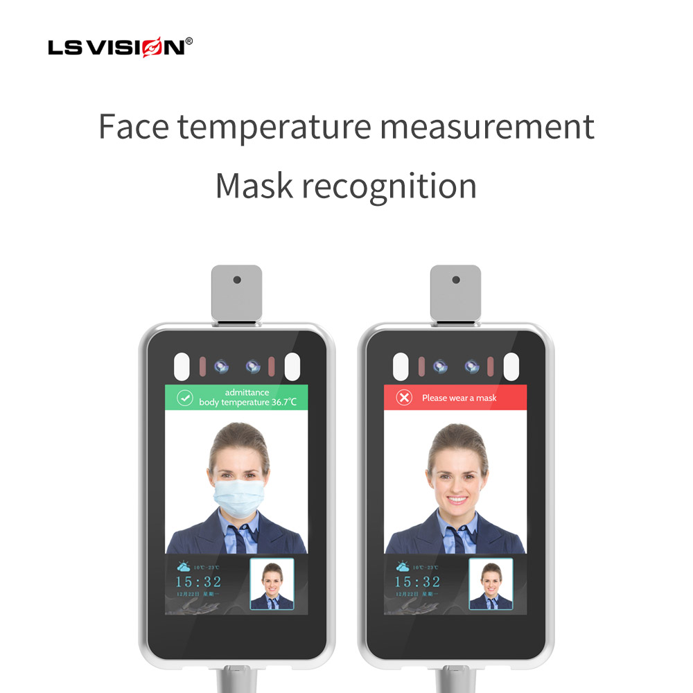 8 inch gezichtsherkenning temperatuurdetectiecamera