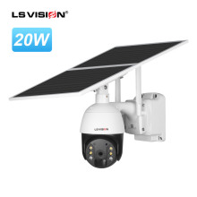 LS VISION 20W Low Power Two Way Voice Intercom 4G/Wifi CCTV Security Surveillance Solar LTE PTZ Camera for Outdoor