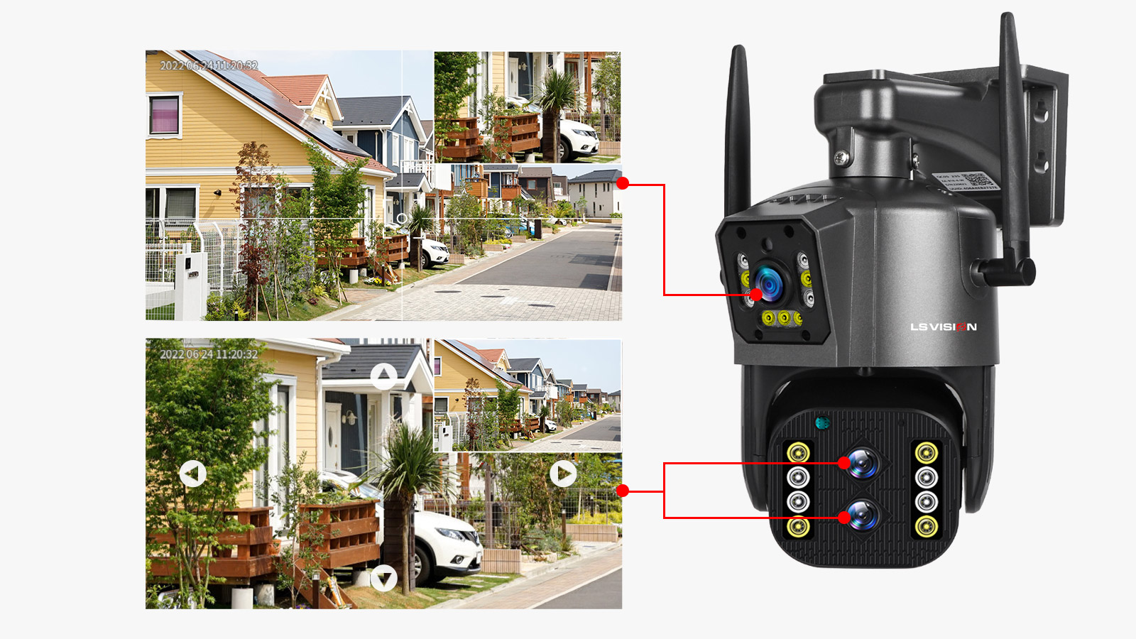 LS VISION 4MP HD 10X Zoom Wifi PTZ Camera Supports Humanoid Detection