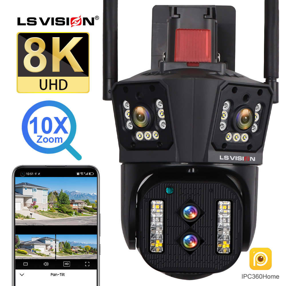 LS VISION 4MP HD 10X Optical Zoom Ultra Wide Angle 3 Screens Automatic ...