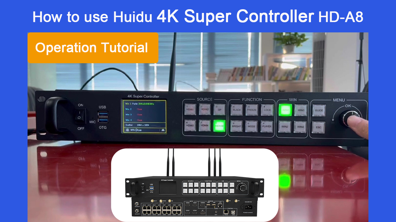 Schermo LED professionale Produttore di controller Operazione di proiezione dello schermo HD-A8 dalla tecnologia Huidu