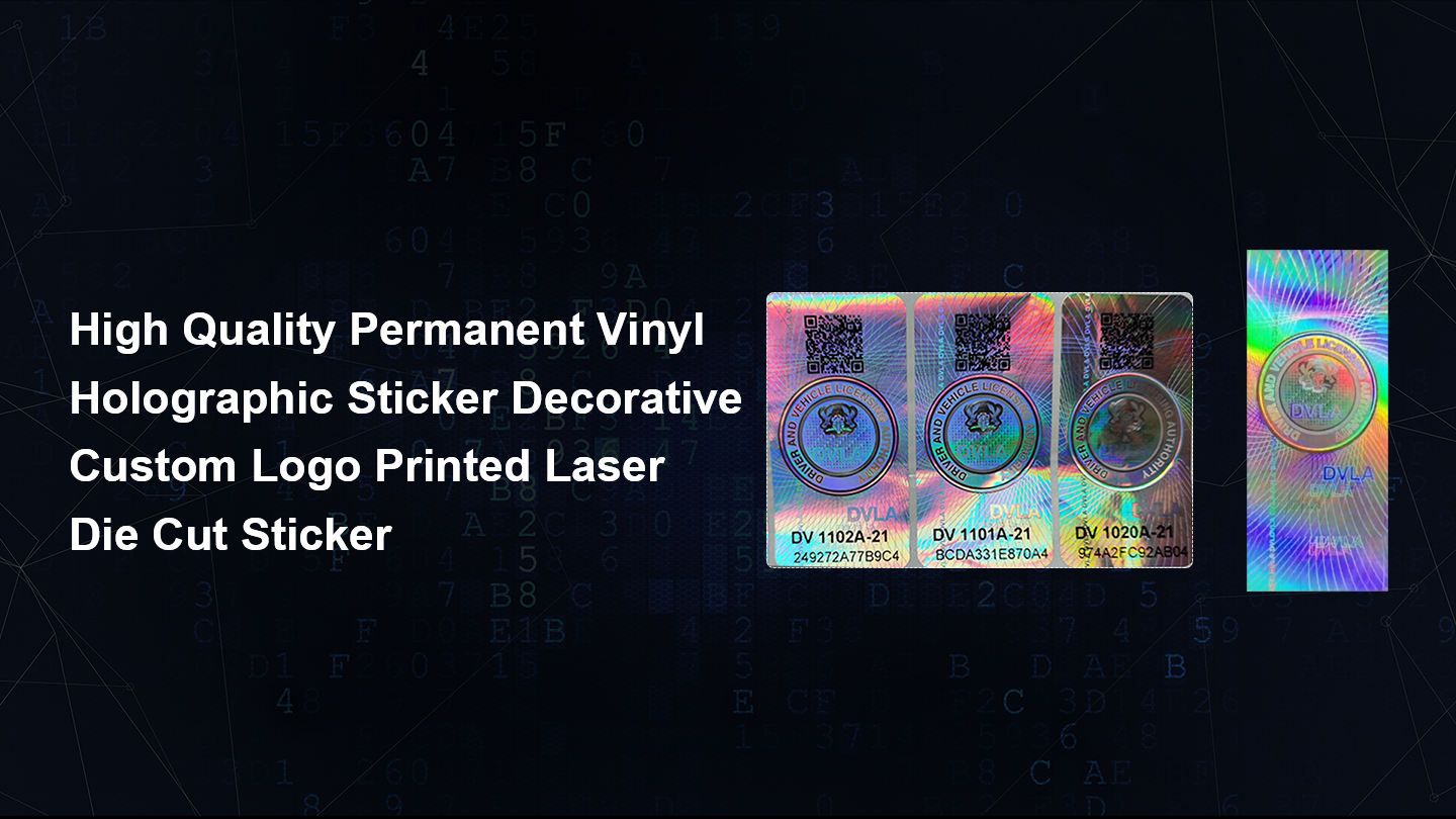 High Quality Permanent Vinyl Holographic Sticker Decorative Custom Logo