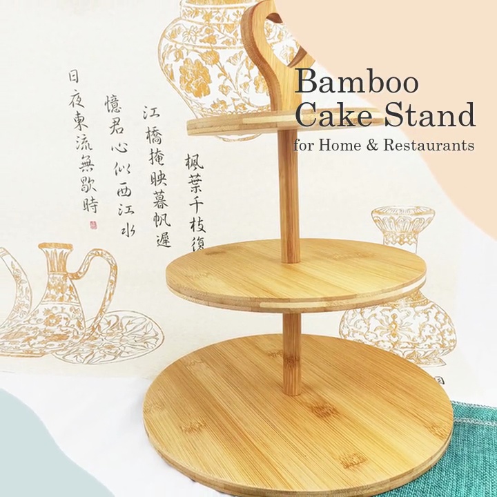 for Home & Restaurants.Bamboo .Cake Stand.