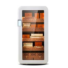 2021 New Flagship Cabinet for Backwoods and Cohiba with thermoelectric humidor Electronic Lock Cases Glass Cooler Humidors White