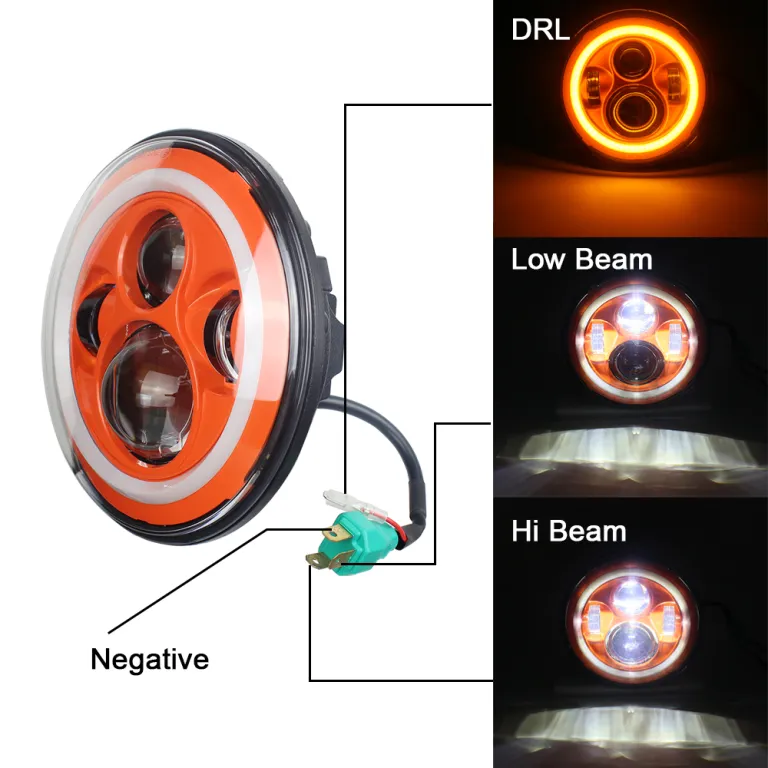 7nch Round LED Headlght Halo Angle Eyes FT Jeep Wrangler JK LJ TJ CJ 1997-18 | eBay