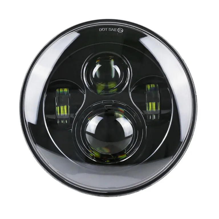 Conjunto de faros LED redondos de 7 pulgadas, haz alto y bajo con línea