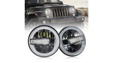 JK headlight Led Round 7" Headlamp Hi Low Beam With DRL For Hummer/Royal Enfield Parts/Motorcycle 2 buyers