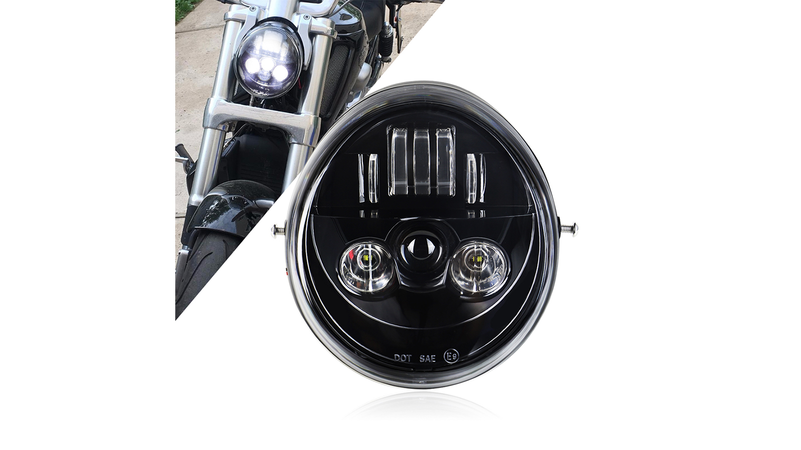 Oval Type Led Headlight V rod Led Head lamp For Harley Davidson V-Rod Muscle