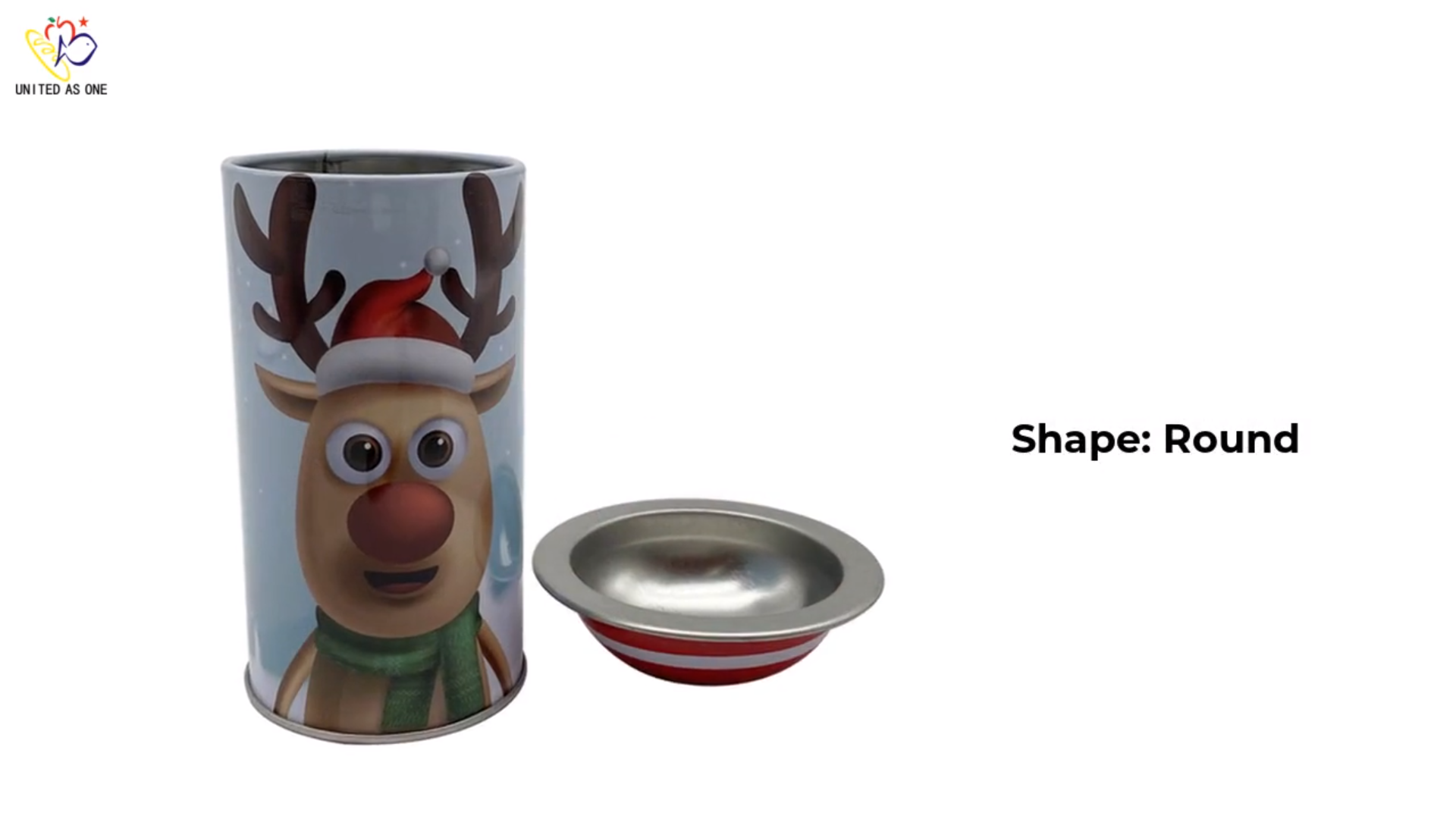 Retail round coffee tin box with cute hat in stock JHB02