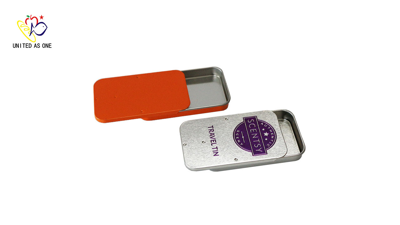 Rectangular perfume tin box with sliding lid for solid perfume JH117 - Color Can