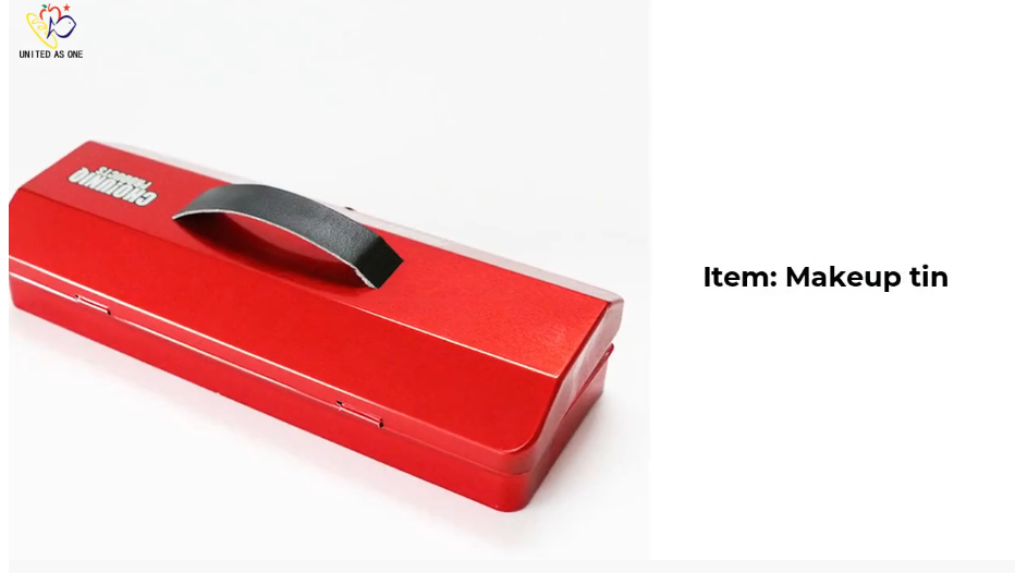 Rectangular Makeup Tin With Leather Handle for Makeup Tools Kit JH023