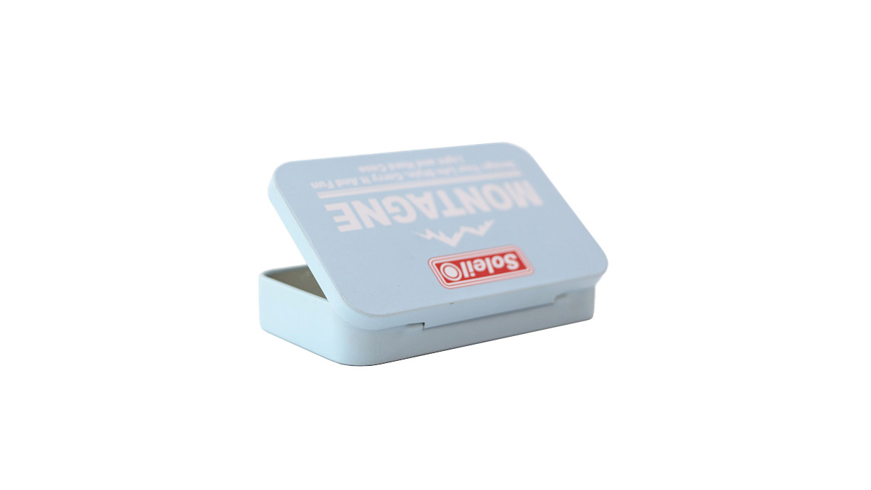 Metal rectangular hinged tin boxes with lid for store stationery | Color Can