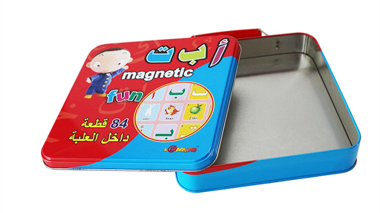 High Quality Children Learning Cards Tin Box Metal Storage Boxes With Lid-Color Can