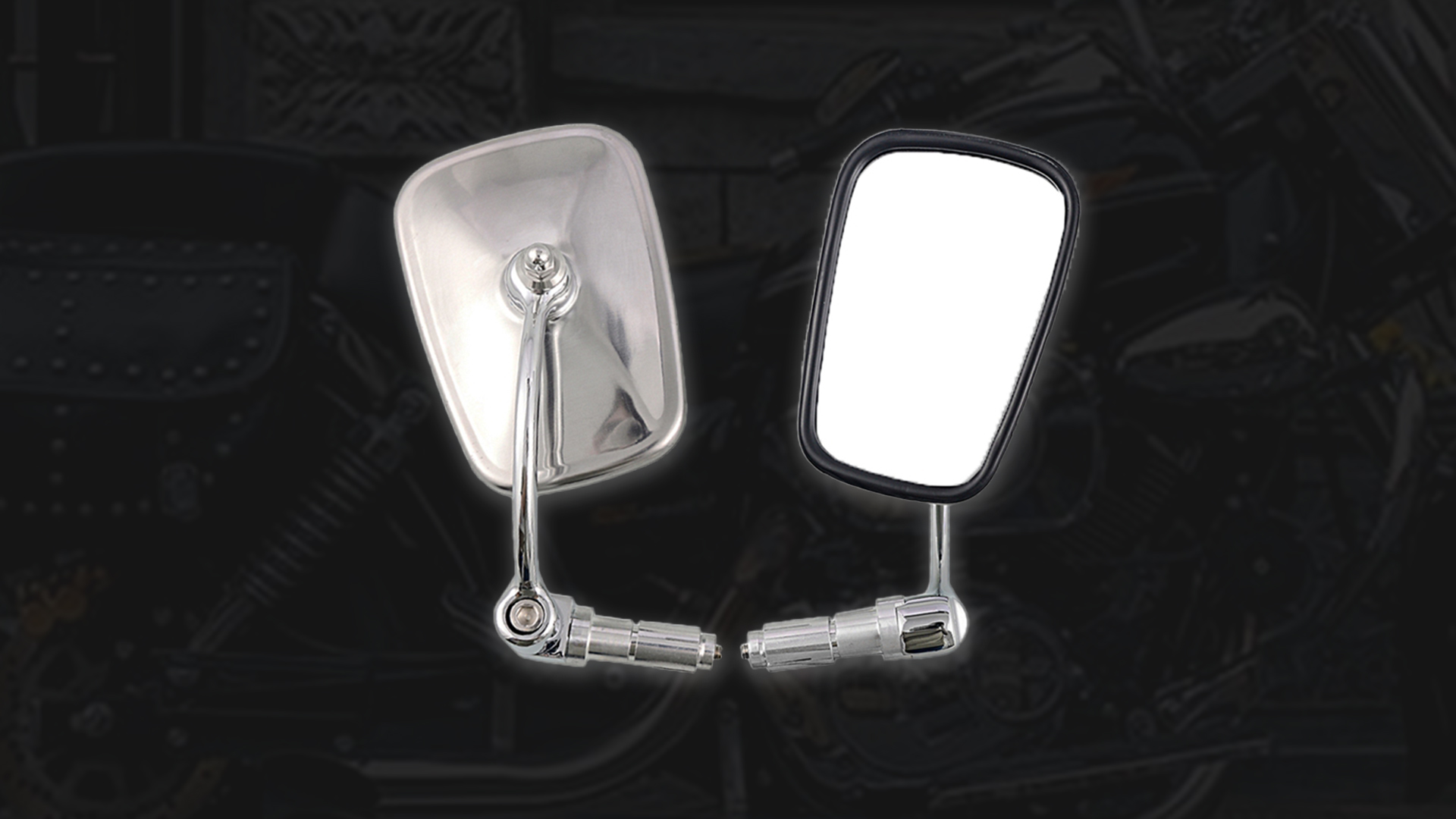 Stainless Motorcycle Side Mirrors Motorbike Rearview 7/8''handlebar End