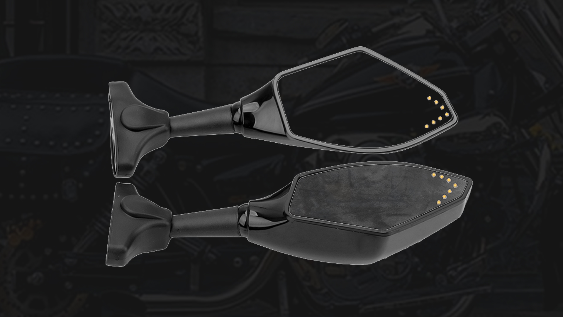 Motorcycle Side Rearview Mirror With LED Turn Signal light Mirrors