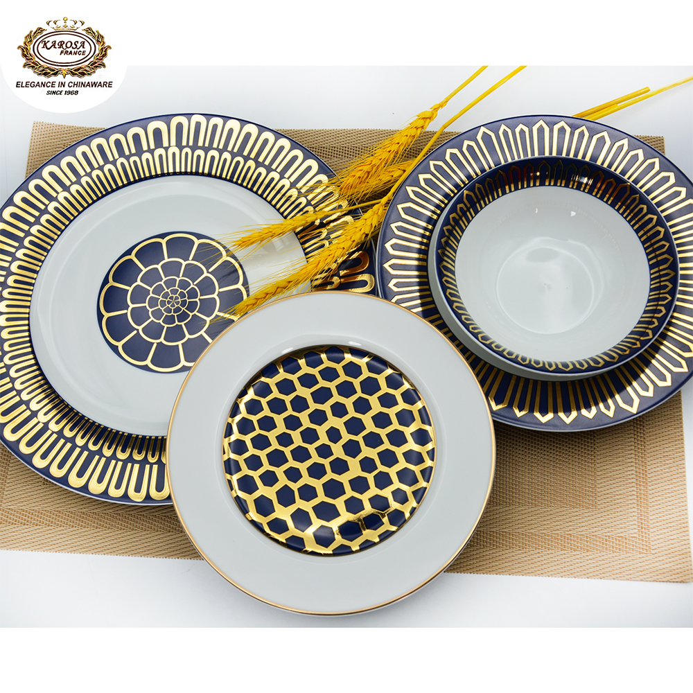 embossed gold dinnerware products KAROSA
