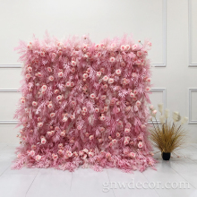 GNW W9-2 Design Hot Sale 3D Artificial product available Silk 3d Floral Wholesale Faux Flower Wall Backdrop Background