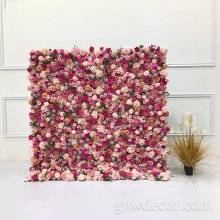 GNW W9-1 Simulation High-Quality Material Factory Direct Sales Pink Green Floral Wholesale Flower Wall