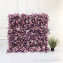 GNW W12-2 Customized High Quality Background Image Decoration Art 3d Decor Artificial Realistic Rose Flower Wall