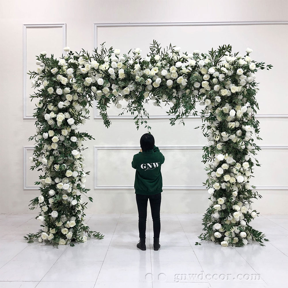 GNW perfect backdrop floral silk flower runner for garden arch wholesale wedding arches