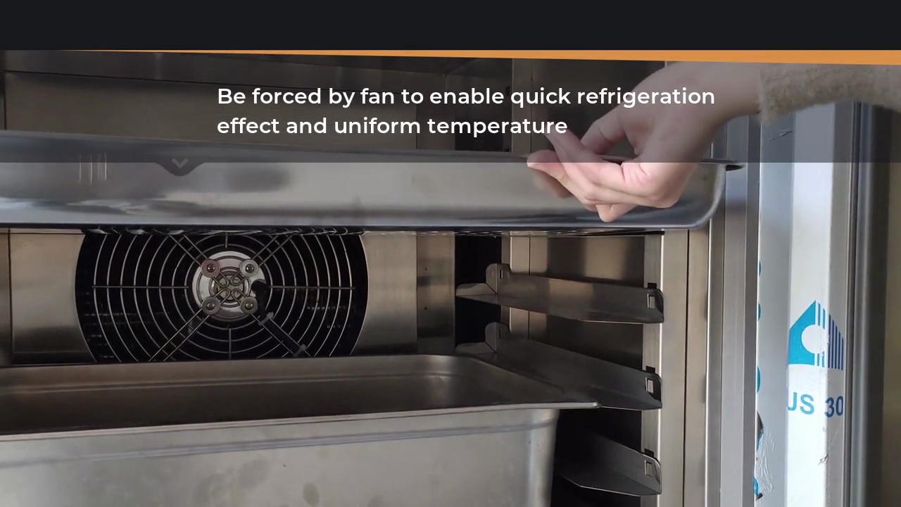 Be forced by fan to enable quick refrigeration .effect and uniform temperature.