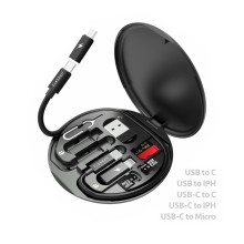 5 in 1 Multi Charging Cables Multi Function USB Adapter Sets Travel Cables Gift Souvenirs Set Promotional Charging Kits