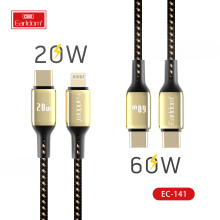 Earldom New design hot selling 3m pd 20W 60W mfi usb-c to lightn ing cable for iphone 11, 11 Pro, 11 Pro Max, 8 X, 7, 6