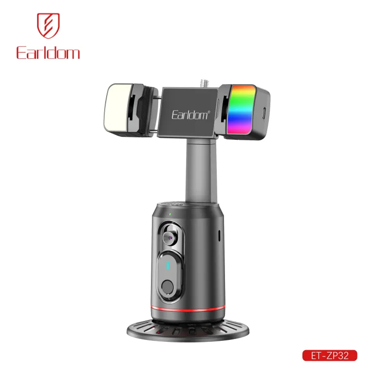 Trépied Suiveur Automatique De Visage 360° - Noir Ou Rouge - Parfait Pour Smartphone Et Caméra