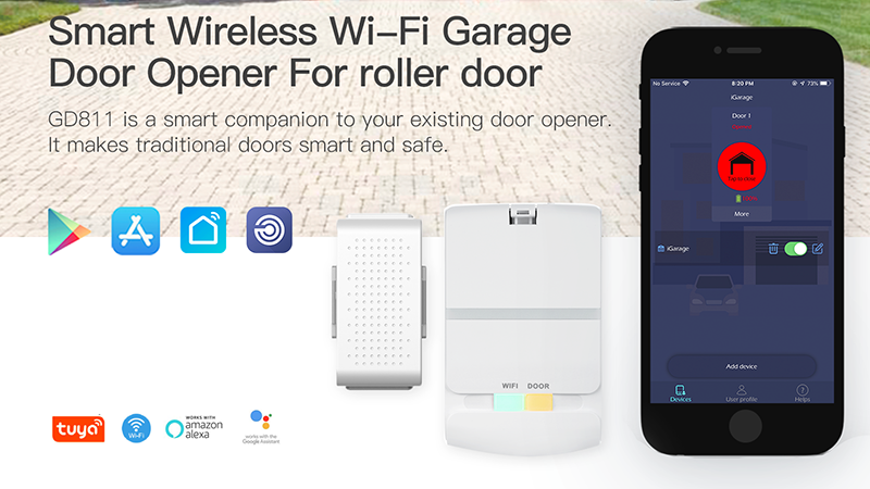 Best Smart Garage Door Opener Gd811, Wifi Garage Door Monitor Iphone