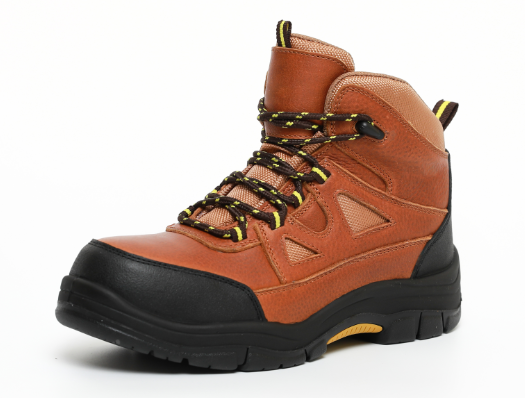 6 "couro marrom à prova d 'água de caminhada botas de trabalho boot