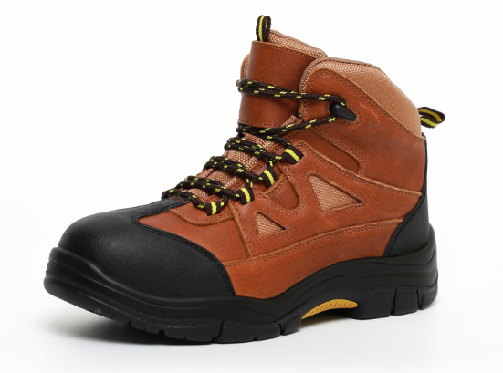 6 "couro marrom à prova d 'água de caminhada botas de trabalho boot