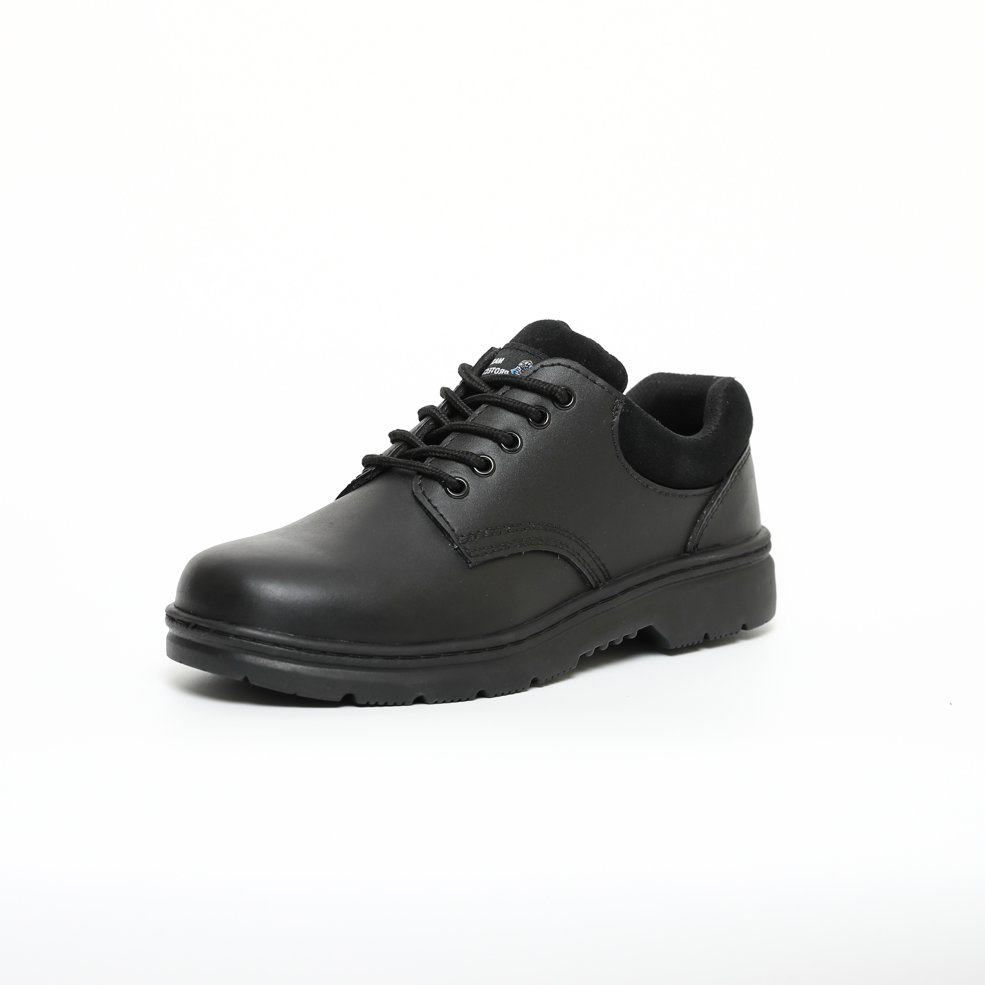 4 "أحذية عمل جلدية سوداء اللون للرجال