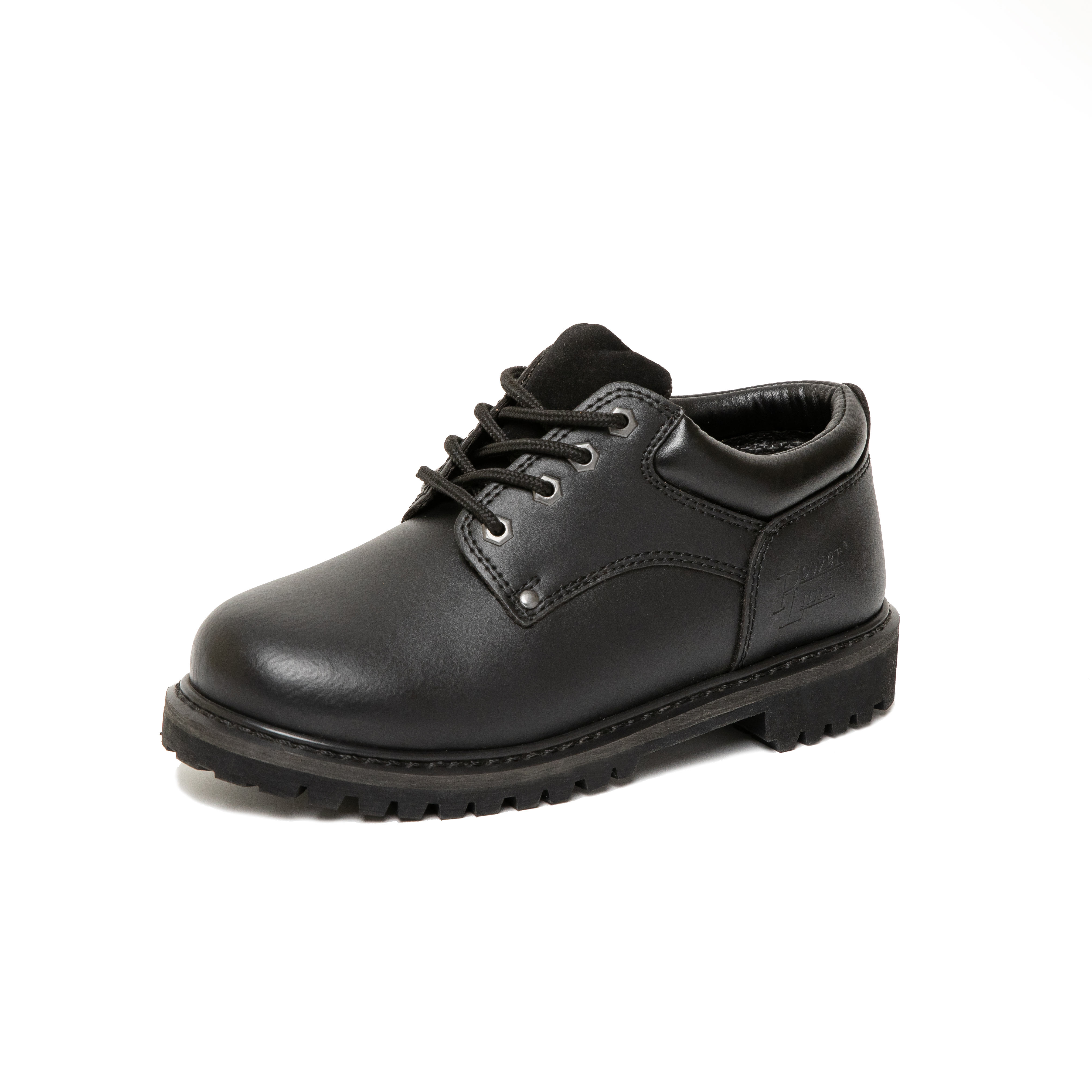 Sapatos de trabalho masculinos de segurança de couro de ação resistente à água pretos de 4 pol.