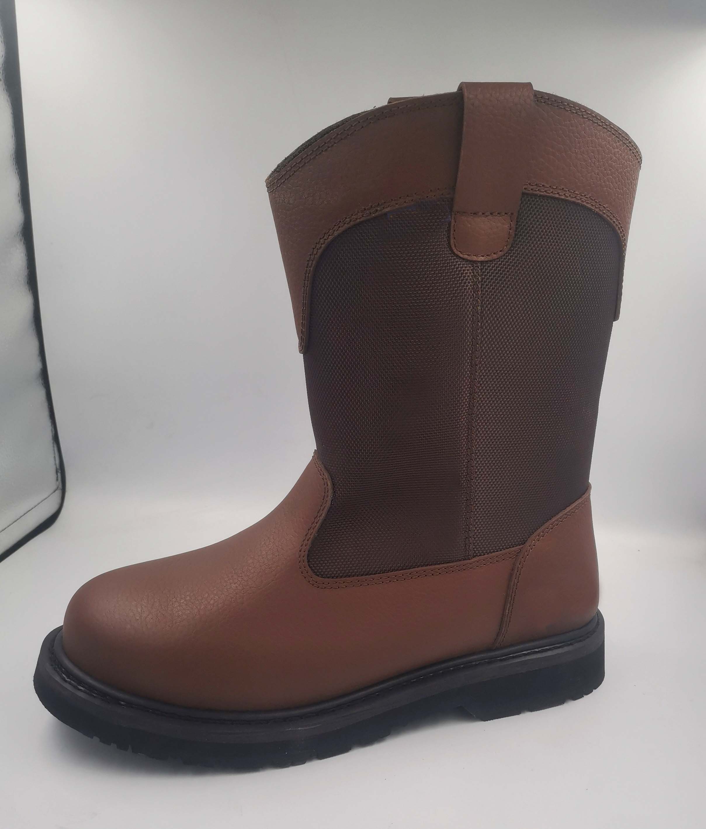 10"  Men's  Good Quality Waterproof Embossed Full Grain Leather + Cordura Work Boots.