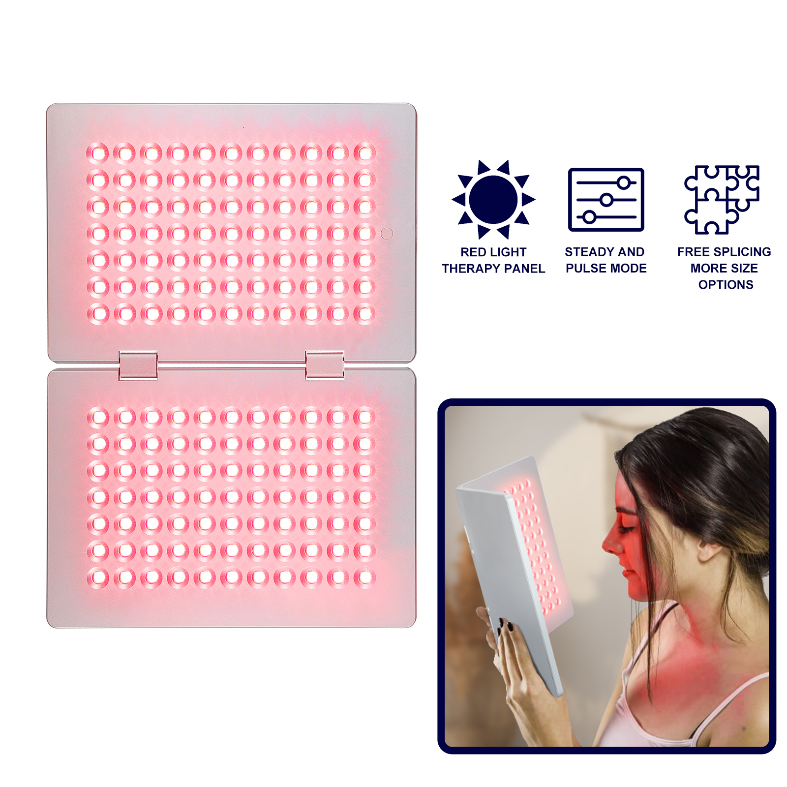 Painel de terapia de luz vermelha Kinreen - B5 painéis duplos - foco na beleza da pele e alívio da dor
