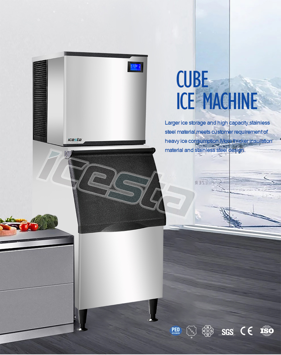 Cube ice machine Automatic small 700kg Per Day Crystal Clean cube ice
