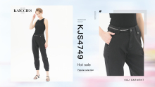 Wholesale Custom Straight Fit Elastic Hem Cotton Woman Casual Denim Jeans