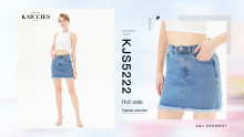 Woman Casual Wholesale Custom Straight High Waist Cotton Denim Jeans Skirt