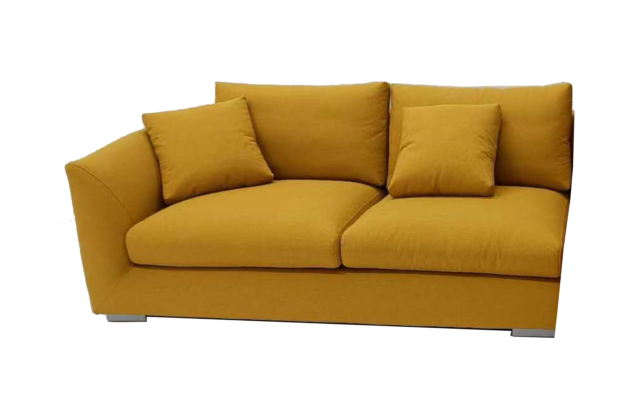 Customized L Shaped corner sectional linen fabric sofa couch in Ginger