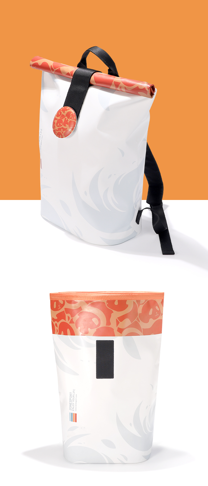 waterproof backpack detail