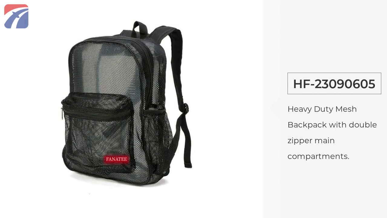 Heavy Duty Mesh .Backpack with double .zipper main .compartments.HF-23090605.