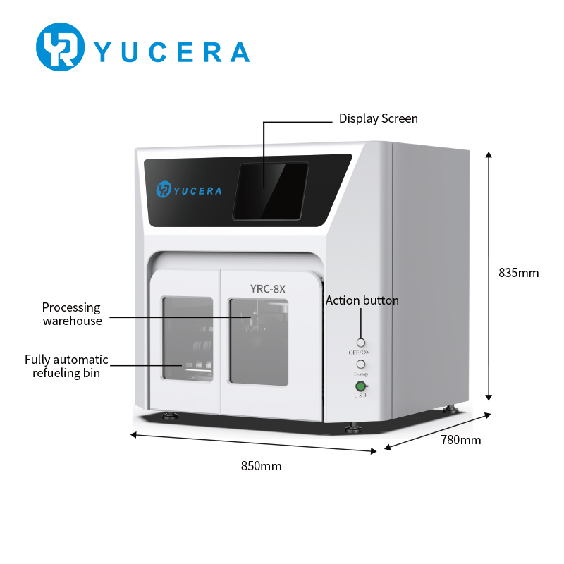 Yucera China Dental Dry milling Dental Crown Zirconia 5Axis YRC8X CAD
